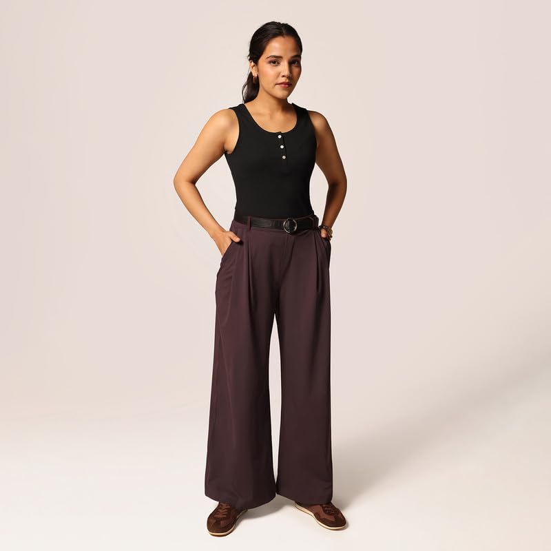 BlissClub Blissentials, canotta da donna Henley con scollo rotondo, con 3 bottoni, tessuto elasticizzato, vestibilità comoda, essenziale per tutti i giorni
