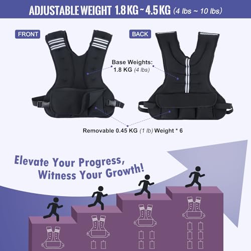 Weighted Vest, Adjustable Weight Vest for Men and Women, Iron Sand Weight Vests for Running Training Crossfit Calisthenics Jogging Walking Gym Strength Training - Image 3