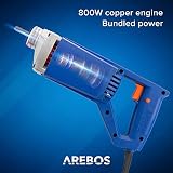 Arebos Wibrator do betonu | 800W | wibrator wewnętrzny | wibrator ręczny | wibrator butelkowy | wibrator butelkowy | kabel 1,5 m | elektryczny | wałek giętki | praca ciągła