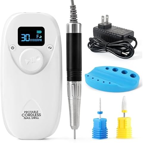 Liddy Art Electric Nail Drill - 30000RPM Cordless Electric Nail Drill Machine Professional Nail Drill for Acrylic Nails Portable Electric Nail File Cover
