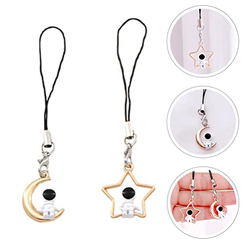 Abaodam Astronaut Pendant Phone Charm Lightweight Mobile Phone Decor Keychain with Star and Moon for Bags and Cars Hanging Accessories - Image 3