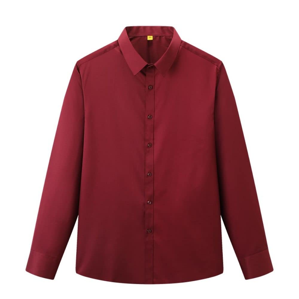 HGJH Herren Flanellhemd, Langärmliges Thermohemd Für Herren Große Größe Einfarbig Freizeit Rotes Hemd Button-Down Baumwolle Holzfäller Bequemes Hemd Lässiges Arbeitshemd Für Männer Jungen