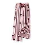 Schlafanzughosen Für Damen,Damen-Pyjamahose Aus Baumwolle Kurz Geschnitten Modisch Locker Gepunktet Schlafhose Sommer Weich Bequem Lounge-Capri-Hose Hose Mit Weitem Bein Hose Pyjama-Hose Mit Tasche