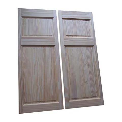 Cafe Doors by Cafe Doors Emporium | 44" T Pine Raised 4 Panel Cafe Door | Premade for 36" W Finished Opening | Saloon Western Style Swinging Bar Solid Wood Cafe Door | Includes Hinges Cover