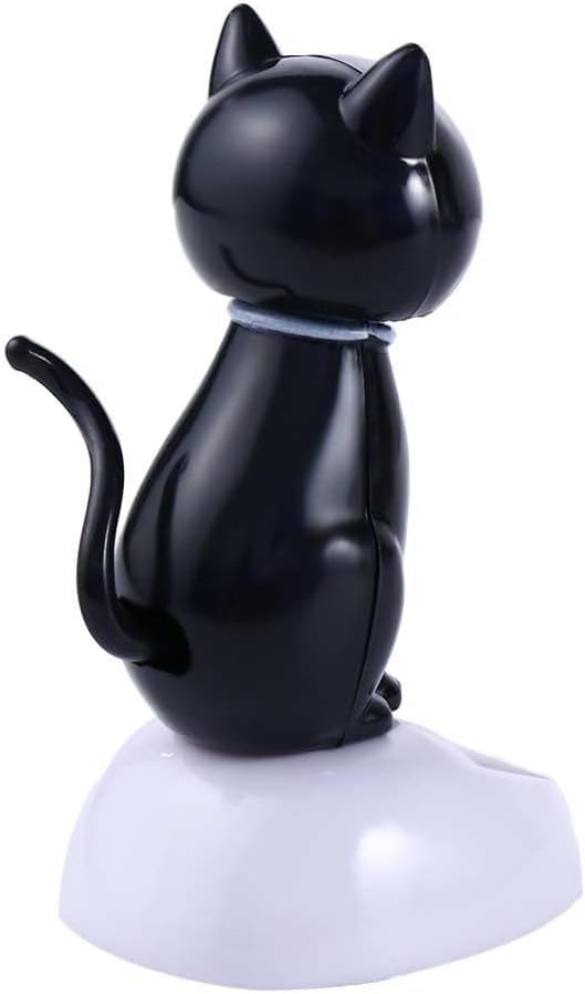 Black Solar Cat Dancing Cat Figure Car Ornament,Dancing Ornaments Solar Powered Car Dashboard Interior Decoration Desktop Decor Gift Window Party Car Desk Home?Learning and Education