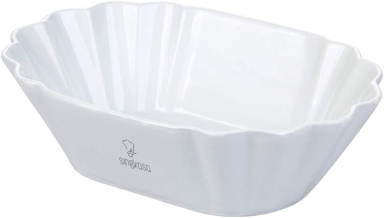 Singkasa/42-oz Porcelain Serving Bowls for Salad/Pasta/Soup/Dessert, 9x6.5x2.5 inches, White (1)