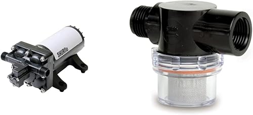 Shurflo 4048153E75 Bomba de agua eléctrica y colador de tubería giratorio de 12 pulgada (255-313)