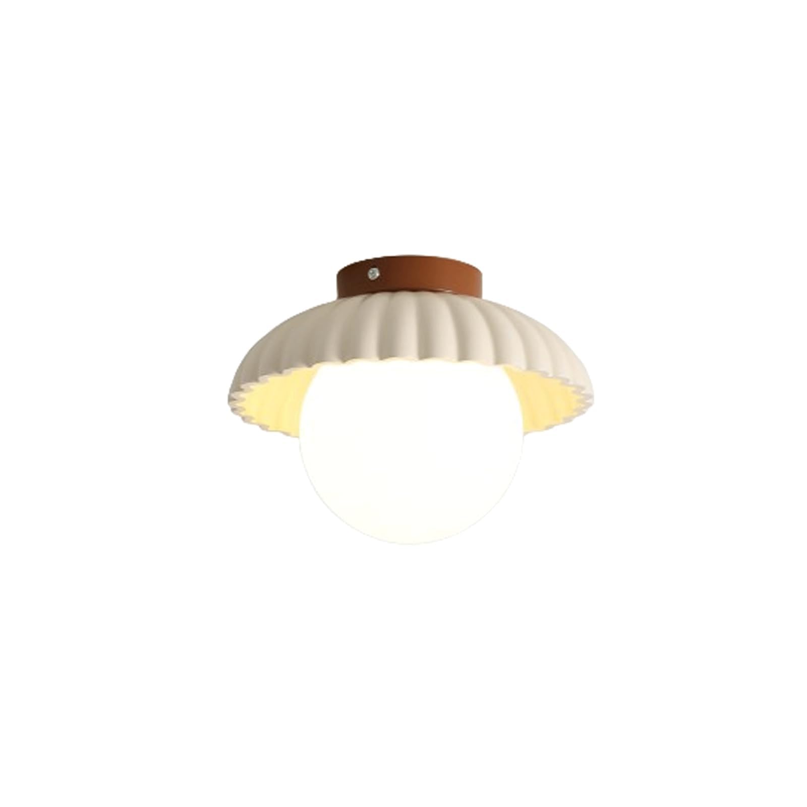 PLQWUJD Exquisite Chandelier Globe Ceiling Light Fixture Glass Ceiling Lamp Semi Flush Mount Lighting Metal Close to Ceiling Light Cream Chandelier Corridor(Beige)