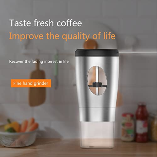 Hand-Kaffeemühle aus Edelstahl, konischer Grat, keine Stromversorgung, manuelle Kaffeemühle für Tropfkaffee, E-spresso… – Bild 8