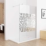 MIQU Duschabtrennung 120 x 195 cm Walk in Dusche Duschwand Duschtrennwand 8mm ESG NANO Glas mit schutzfolie CF12
