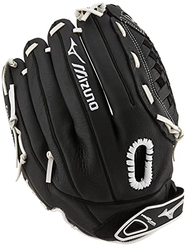 Mizuno Girls 12.5" Ball Glove, Black/White Tartan Flex Web, 12.5 Us #TOP2