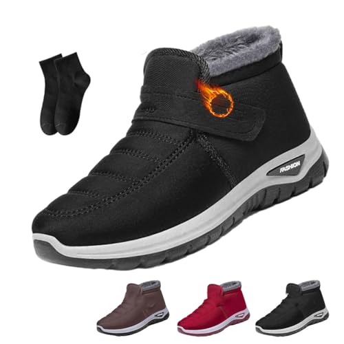 Zapatos ortopédicos antideslizantes para mujer, cálidos, antideslizantes, para caminar, botas de nieve para mujer, botines de tobillo con forro de piel cálida, impermeables, aislantes, zapatos para