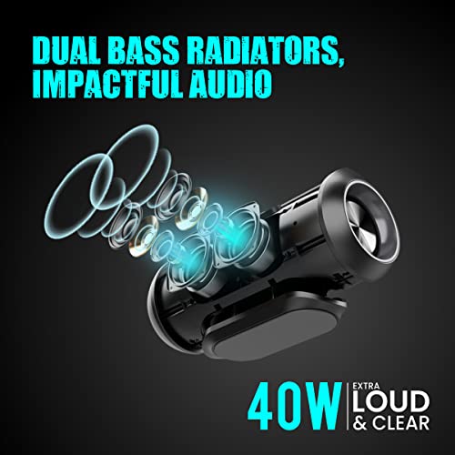 Image of Portronics Dash 11 40W Bluetooth Speaker with Multi Colour LED Light, in-Built FM, TWS, Aux-in Slot, Micro SD Card, Upto 4Hrs Playtime(Black)