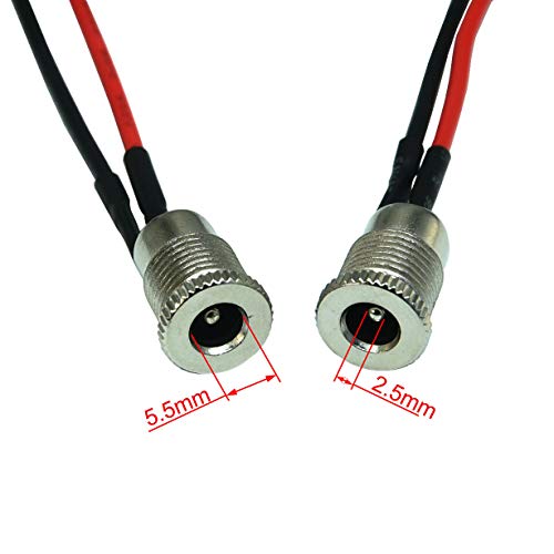 Jack de alimentación DC 5.5 x 2.5 mm hembra con cable 18AWG miniatura 4