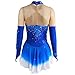 Nnnnydjy Girls' Applique Ice Skating Dress Women's Figure Skating Competition Wear Gradient Rhythmic Gymnastics Leotards,H,XL