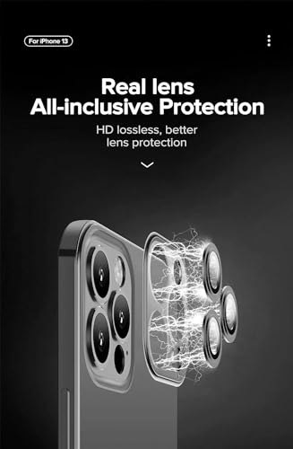Image of mobistyle Designed for 13 Pro | Luxury Electroplating Case | Camera Protection Back Cover Case for iPhone 13 Pro (Electroplating Black)