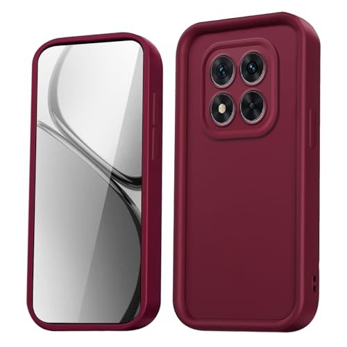 Custodia per Xiaomi Redmi Note 14 Pro 5G POCO X7 5G Cover Carcasa Anticaduta con Bordi Rinforzati e Design Semplice - Vino silicone rosso