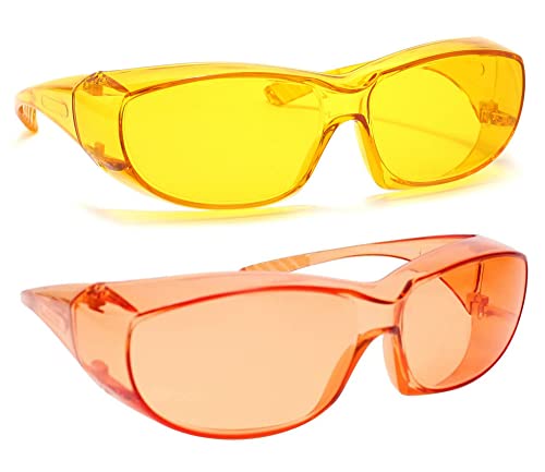 Calabria Unisex Fitover Safety Glasses with Tinted Lenses | Fit Over Eyeglasses | Blue Light &amp; UV Protection Glasses
