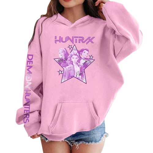 Generisch Hoodie - Sudadera con capucha unisex con estampado de anime, sudadera de gran tamaño K-Pop Streetwear Sudadera de manga larga para niños, casual, Rosa., 7-8 Jahre Generisch Hoodie - Sudadera con capucha unisex con estampado de anime, sudadera de gran tamaño K-Pop Streetwear Sudadera de manga larga para niños, casual, Rosa., 7-8 Jahre
