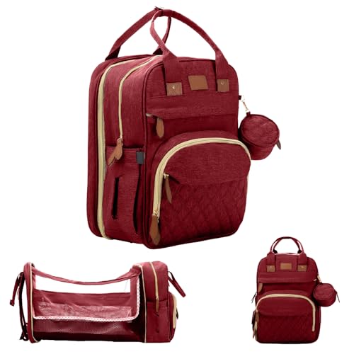 BosiBozi Baby Diaper Bag Backpack- Large Capacity Changing Station, Waterproof & Dust Resistant Baby Bag For Mom Dads, Stylish Travel Diaper Bag With Charging Port, Mosquito Net & Pacifier Case
