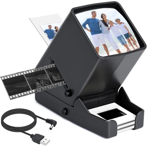 Scanner de Negativos, Visualizador de Negativos de Foto e Slides de 35mm, Ampliação de 3X, Visualiza