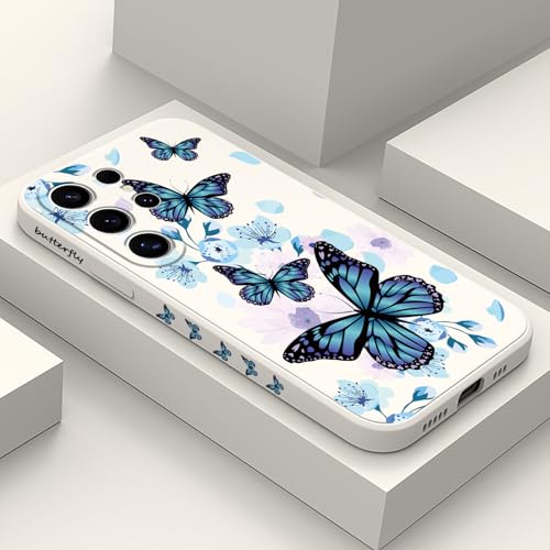 Coque Samsung Galaxy S25 Ultra LEECG fine motif papillon aurore blanc