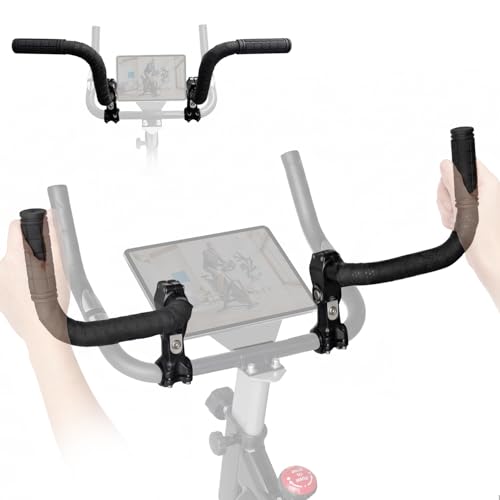 EASETOOL Handlebar Extender for Indoor Exercise Bike Adjustable Angle - Multiple Grip Options to Relieve Back Strain. Aluminum Body with Anti-Slip Rubber Grip and Extra Tape Fits 26~32mm Handlebars