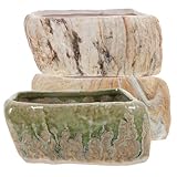 Vaso per piante da giardino: realizzato in ceramica, questo vaso è costruito per durare ed è facile da pulire, offrendo un'esperienza di giardinaggio, vaso rettangolare per fiori