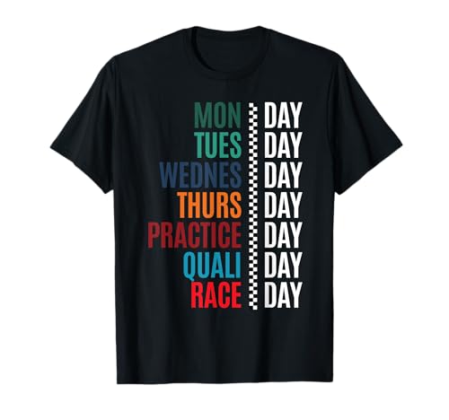 Race Week Countdown Motorsport Fanatic Racing Day entusiasta t-shirt