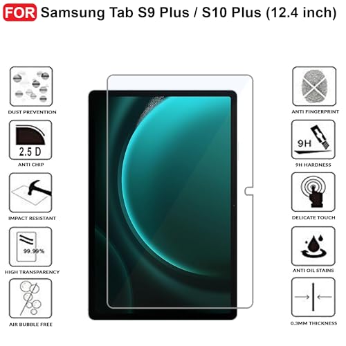 Image of CEDO Samsung Tab S9 Plus / S10 Plus (12.4 inch) Tempered Glass | Screen Protector Clear (Transparent)