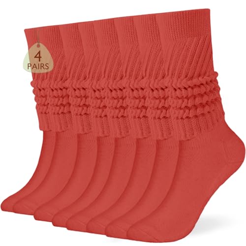 Image of Buauty Slouch Socks for Women, Soft Extra Long Chunky Scrunch Knee High Sock Winter Knit Slouchy Socks Leg Warmmers