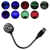 Projetor de estrela, luz ambiente portátil de LED USB – 4 cores e 9 modos, luzes estreladas de atmosfera para decoração de carro, teto, quarto, festa (1 peça)