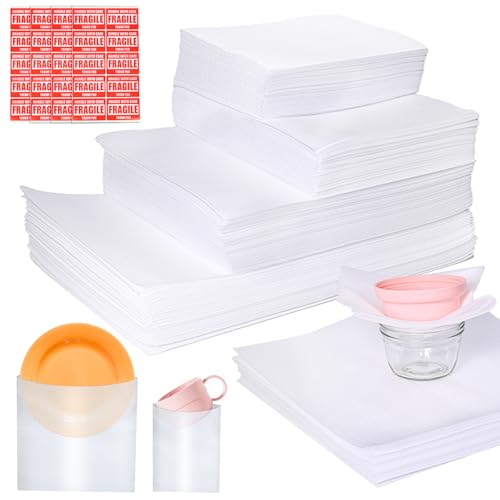 540Pcs Dish Packing Supplies for Moving, 270 Cushion Foam Wrap Pouches & Sheets 4 Sizes (16x12',...