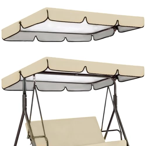 GORGECRAFT Toit de Rechange de 195x125cm pour Balancelle de Jardin Auvent Beige pour Balancelle de Cour 3 Places Chaise de Patio Ou de Véranda Protection UV...