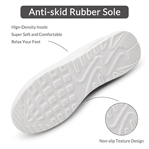 Mejormen Womens Comfortable Nurse Shoes Slip On Air Cushion Working Shoes Lightweight Platform Nursing Shoes Breathable Mesh Walking Shoes Sneakers White #TOP4