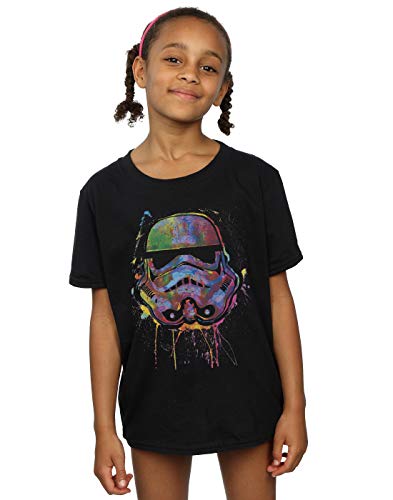 Star Wars Girls Stormtrooper Paint Splats T-Shirt 5-6 Years Black