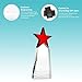 Baudville Engraved Trophy - Crystal - Tower with Bright Red Star on Top - Award for Employees - Personalized Engraving - Comes in Gift Box