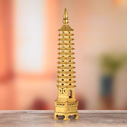 Estatua de Bronce Feng Shui Torre Pagoda Wenchang 11.8 in miniatura 5