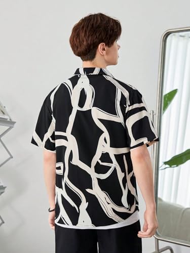 Image of Men's Half Sleeve Zebra Printed Shirt | Black and White Polyester Shirt for Men | Stylish Casual and Semi-Formal Shirt