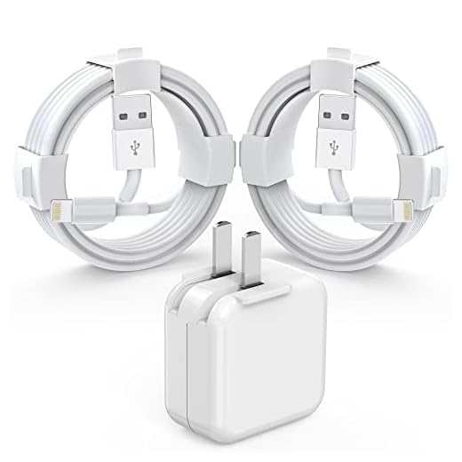 [MFi Certified] iPad iPhone Charger Fast Charging Block with 2-Pack 6.6FT USB to Lightning Cable iPad Charging Cord 12W Foldable Portable Wall Plug Charger for i Pad 9th, 8th,i Pad Pro/Air/Mini,iPhone