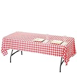 Mountclear 6-Pack Premium Gingham Checkerboard Disposable Plastic Tablecloths 54" x 108" Rectangle T