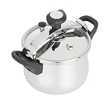 JATA HOGAR OPC8 - Olla Express a Presión Rápida de 8 litros de acero inoxidable. 3 sistemas de seguridad. Apta para todo tipo de cocinas, incluida inducción. Súper rápida. Fácil uso