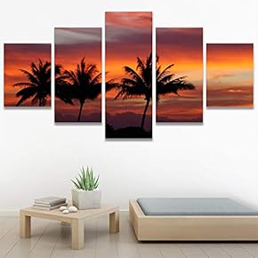 SIGNWIN 5 Panel Canvas Wall Art Multicolor Nature...