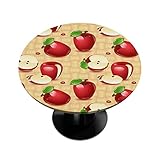 Pardick Fitted Tablecloth Apple Elastic Edge Stain Wrinkle Resistant Washable Polyester 36-42 Inch S