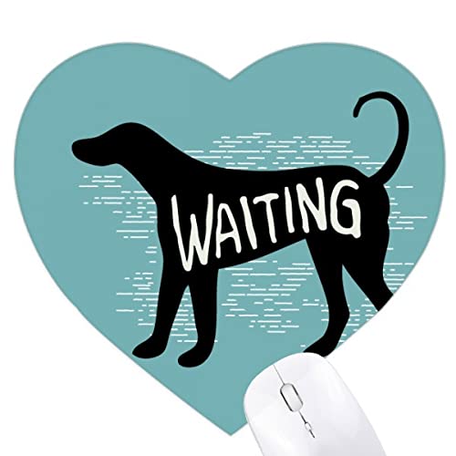 Tapis de souris chien noir en forme de coeur pour bureau