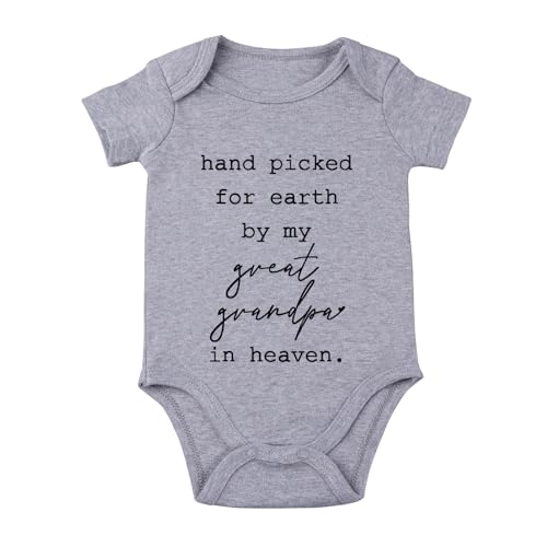 Image of listery Hand Picked For Earth By My Great Grandpa In Heaven Onesie New Boys Baby Girls By My Great Grandpa Onsie