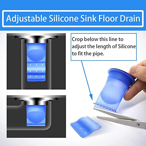 Image of Floor Drain Backflow Preventer Set of 4, One Way Sewer Drain Valve for Bathroom, Kitchen & Laundry Pipe, Anti Odor Drain Trap Seal Ring, Insect Proof Shower Drain Cover
