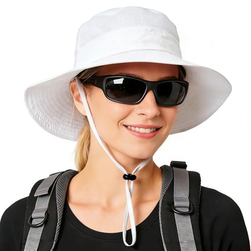 Image of Sun Hats for Men Women Fishing Hat UPF 50+ Breathable Wide Brim Summer UV Protection Hat