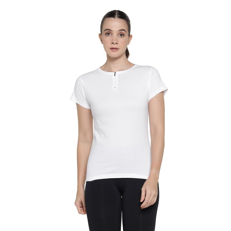 ap'pulse Women's Shorts Sleeve Round Neck Zipper Sports Tshirt-picture-15