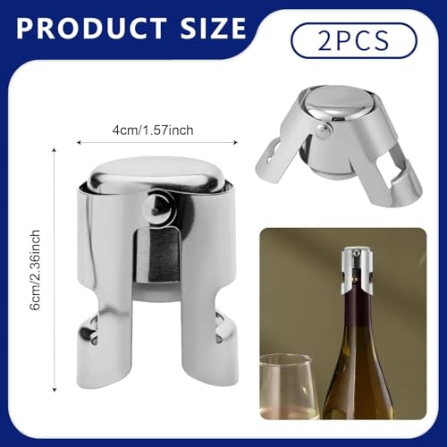 Shop Premium Champagne Stoppers Set of 2, Stainless Steel Airtight Bottle Sealers Shop Premium Champagne Stoppers Set of 2, Stainless Steel Airtight Bottle Sealers – Chromovax